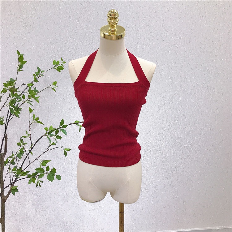 Áo Dệt Kim Cổ Yếm Phong Cách Hong Kong Cổ Điển Thời Trang Cho Nữ