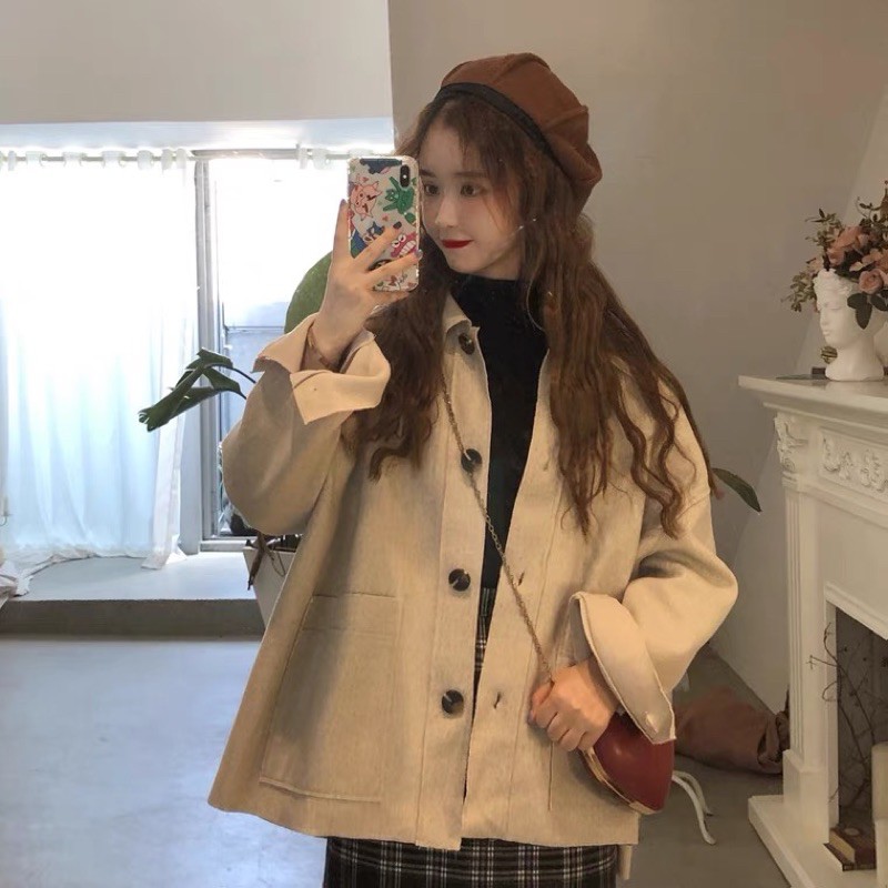 [ảnh thật có sẵn ] áo dạ len ulzzang style Hàn