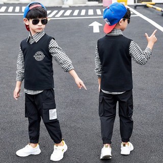 Áo Khoác Ghi Lê Phong Cách Hàn Quốc Năng Động Cho Bé Trai