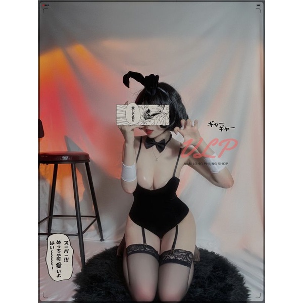 [FULL SET]_DN89_Bộ cosplay thỏ nhung ôm body có mút ngực