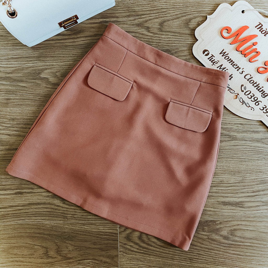 Chân váy ôm A 2 nắp túi thời trang cao cấp-MIN House | BigBuy360 - bigbuy360.vn