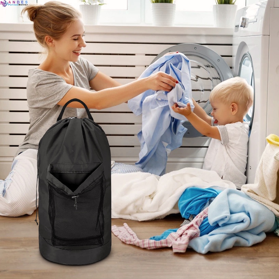 Túi đựng quần áo giặt có dây đeo nhỏ gọn cho sinh viên đại học
