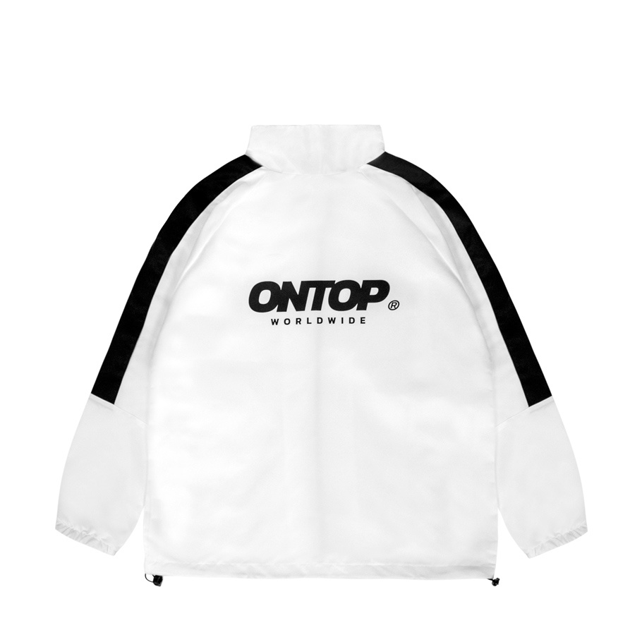 Áo khoác dù local brand ONTOP Bold Track màu trắng