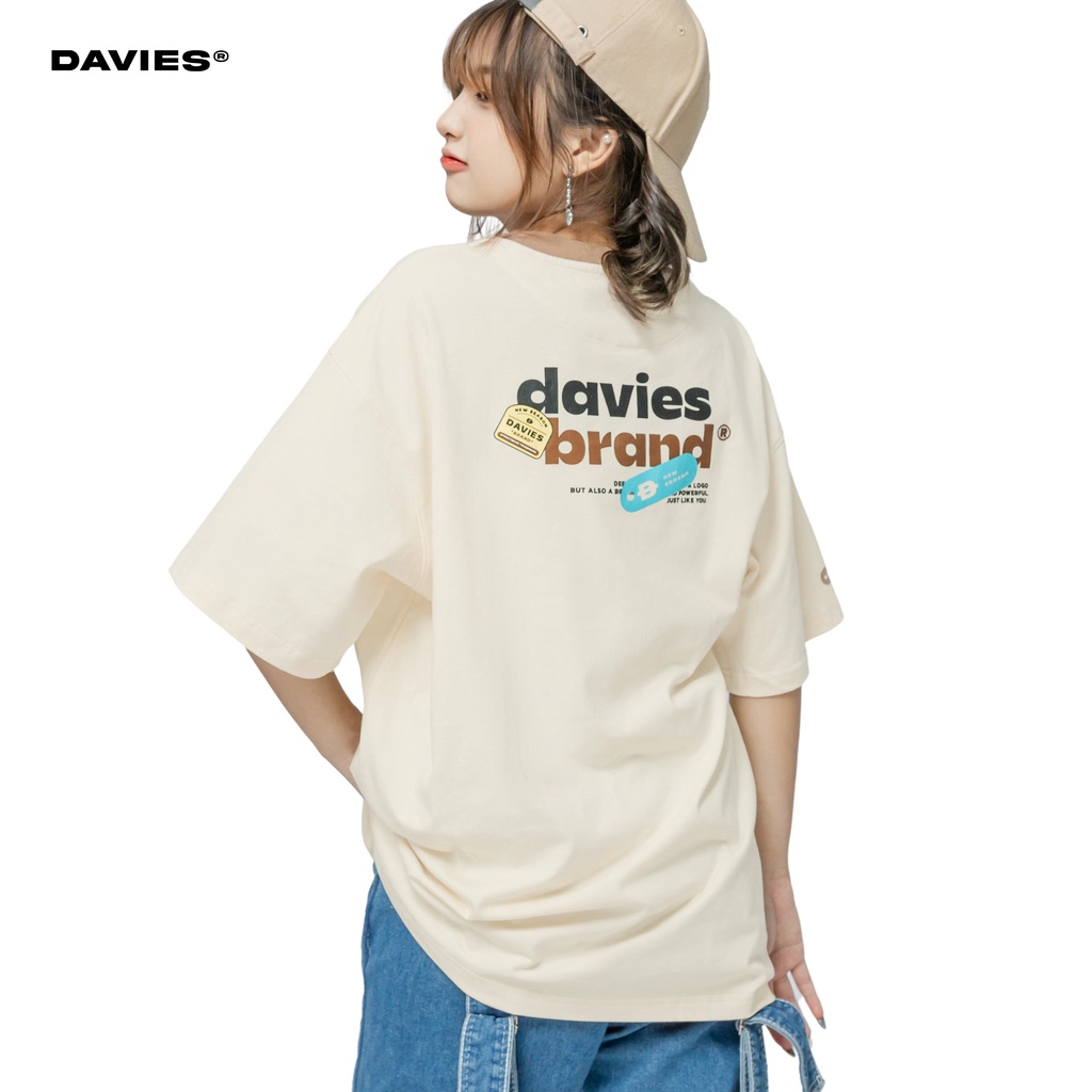 Áo phông nữ form rộng tay lỡ màu be EBR Teddy tee local brand DAVIES | D25-T3