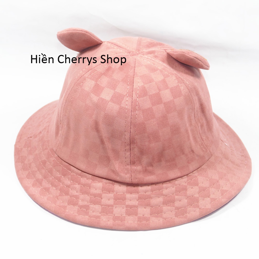 Nón bucket ,nón tai bèo trẻ em hình gấu dễ thương - chât liệu vải mềm mại tạo cảm giác cho bé