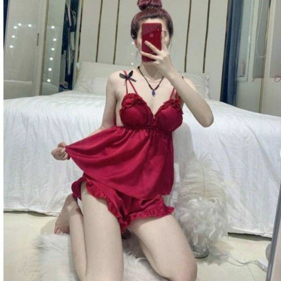 Sét bộ 2 dây đính nơ chất vải phi lụa cao cấp