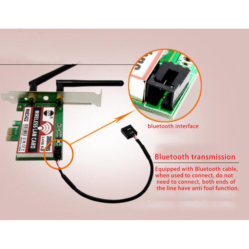 SSU WiFi Network Card Bluetooth 4.0 Dual-Band 2G/5G 300Mbps Pci-E Pci Express Wae3422 Network Card Wifi Adapter