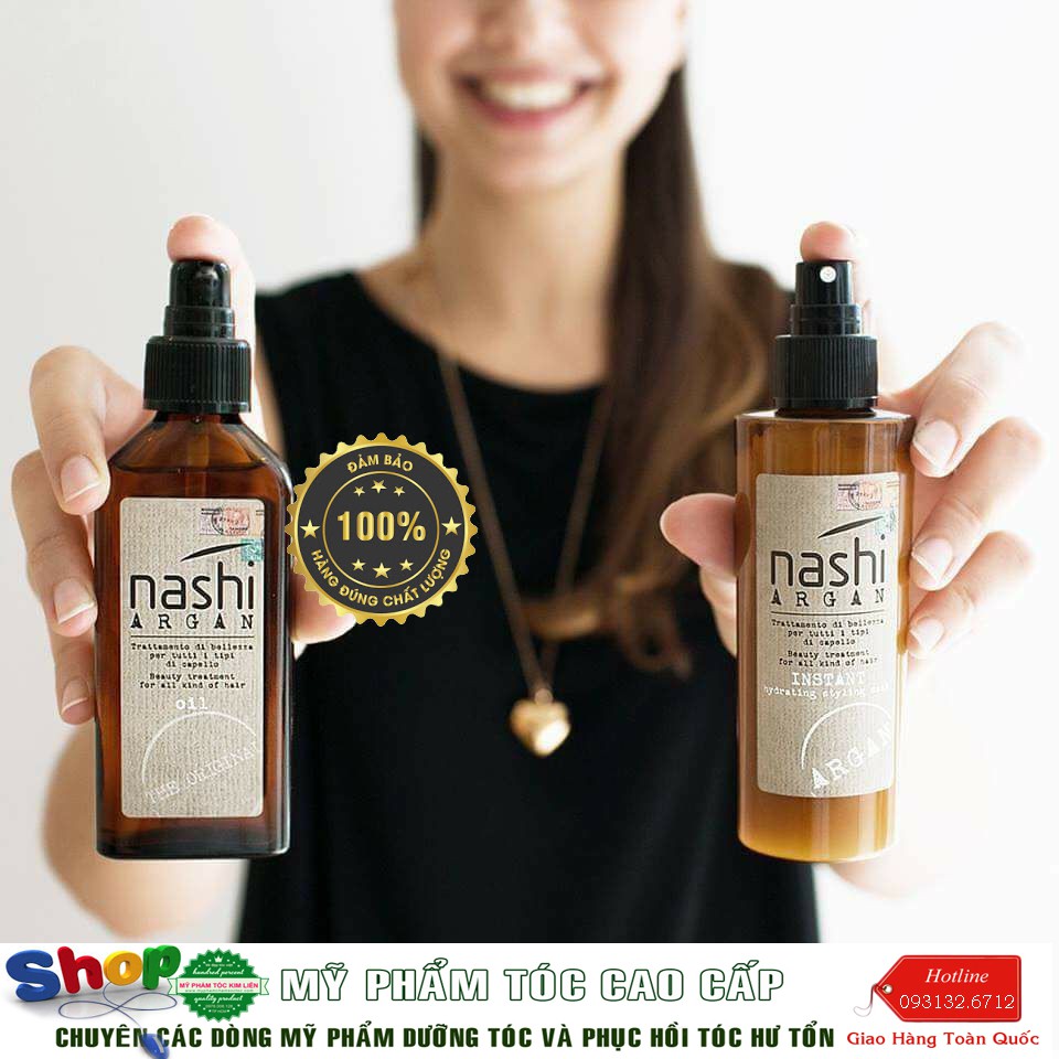 [Nashi-Chính hãng] Combo Tinh dầu và Xịt dưỡng phục bồi Nashi Argan 100ml/150ml( Italia)