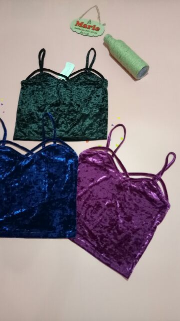 Áo nhung 2 dây croptop F21 vnxk
