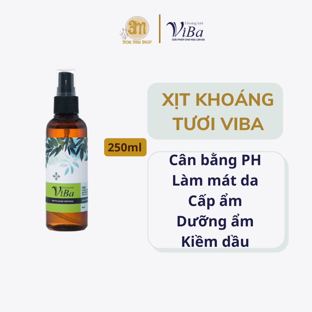 XỊT KHOÁNG TƯƠI VIBA 250ml cấp, dưỡng ẩm, kiềm dầu, khóa trang điểm - Monmenshop | BigBuy360 - bigbuy360.vn