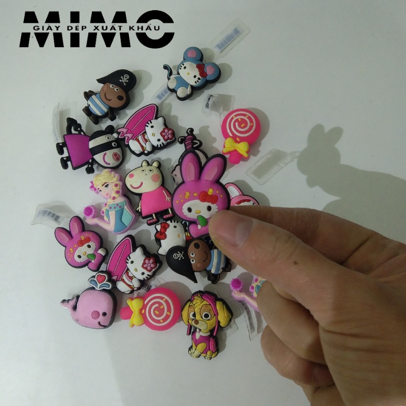 [Giao mẫu ngẫu nhiên] - Jibit 3D, sticker nổi 3D đính dép sục, dép có lỗ, sandal, sục Cross nhiều mẫu siêu cute