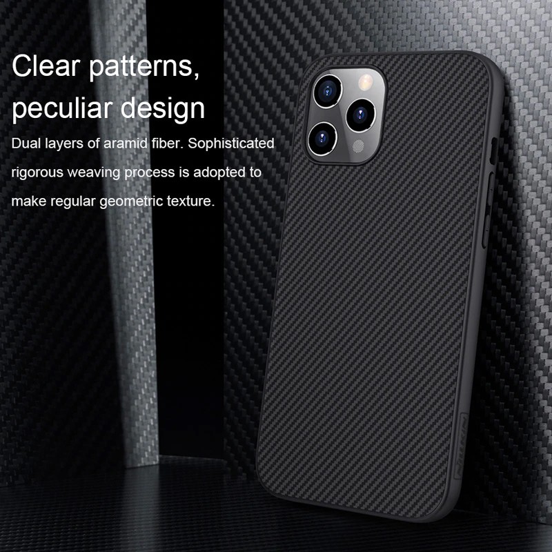 ỐP LƯNG VÂN CARBON FIBER iPhone 13/ 13 Pro/ 13 Pro Max/ 12/ 12 Pro/ 12 Pro Max hiệu Nillkin