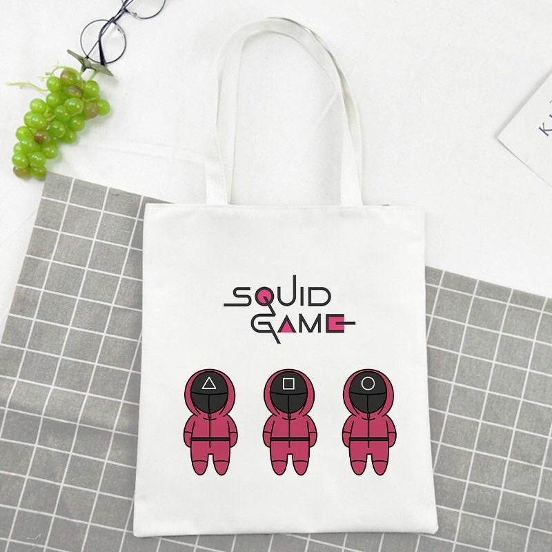 [ NHIỀU MẪU] Túi Tote Vải Canvas Squid Game Trò Chơi Con Mực Hàng HOT Giá Rẻ