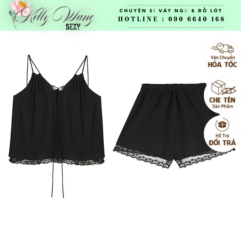 SX120Mới  Bộ ngủ sexy PHI LỤA KELLY WANG