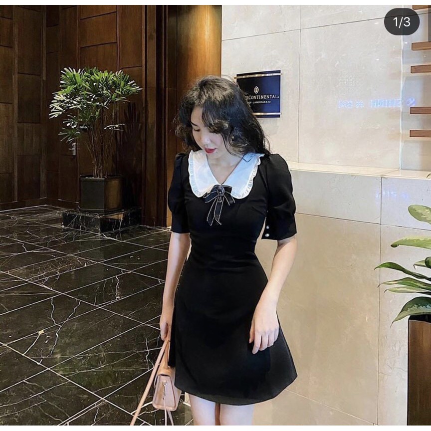 [Mã WASTXINH giảm 10% tối đa 15K đơn 99K] BÁN SỈ VÁY ĐEN CỔ BÈO TRẮNG TAG NƠ | BigBuy360 - bigbuy360.vn