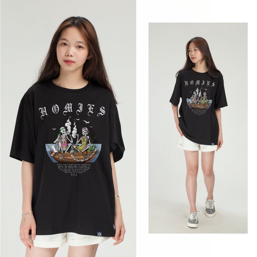 Áo thun đẹp nam nữ Homies form rộng tay lỡ unisex áo phông mùa hè hình Chill du lịch biển local brand MVR TT8006