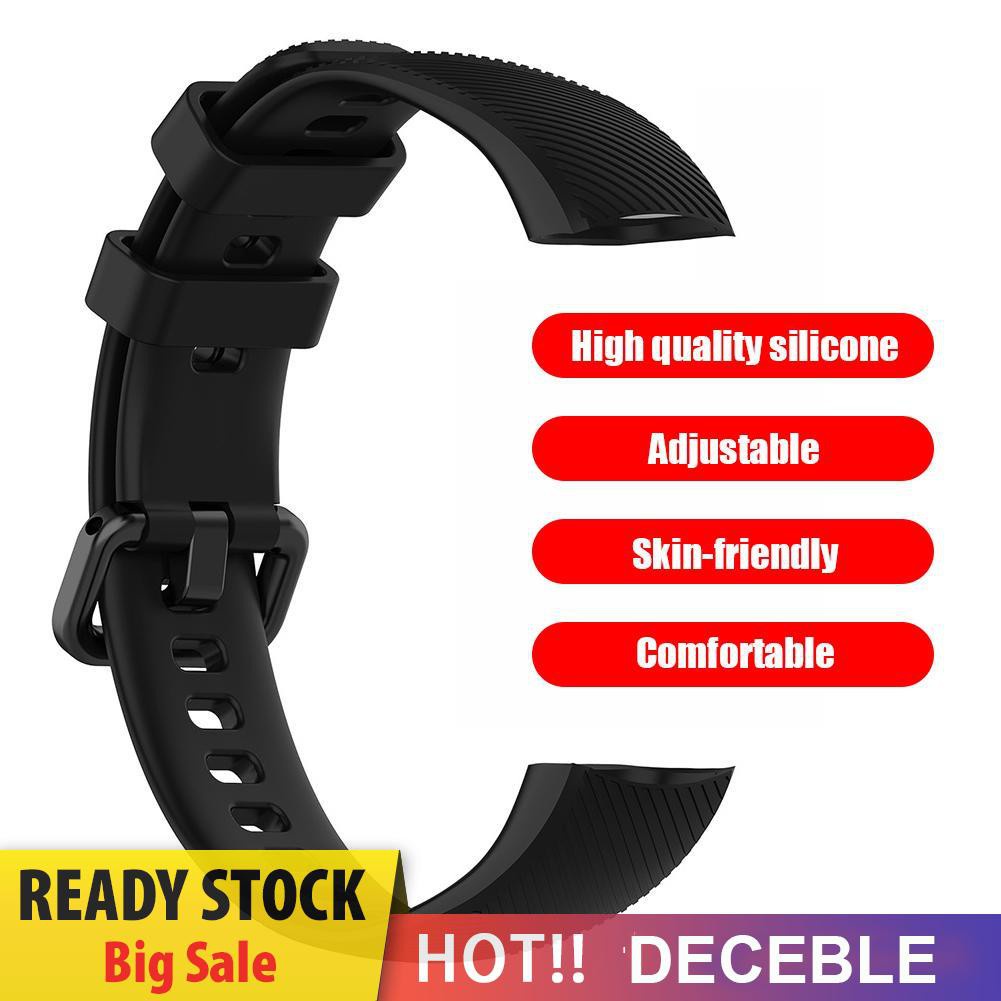 Deceble Silicone Wrist Strap Watch Band w/Steel Buckle for Huawei Honor Band 5/4
