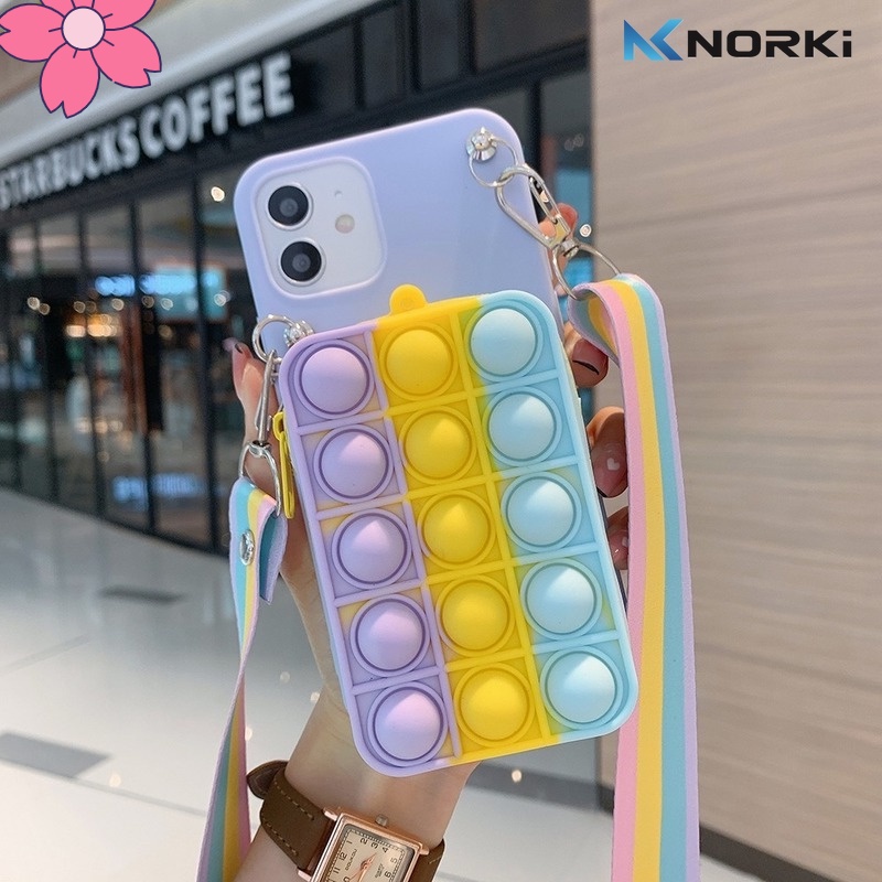 Ốp điện thoại mềm họa tiết hoạt hình dạng ví có dây đeo cho For iPhone 12 Pro Max 11 Pro Max XR X XS Max 7 8 Plus SE 2020