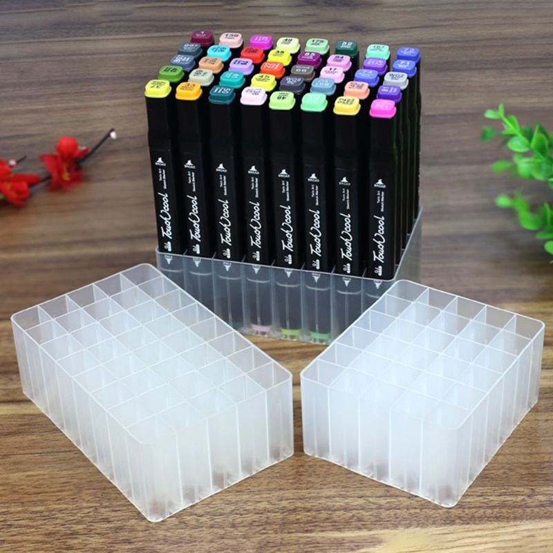 Sela 30 40 slots marker pen storage holder brush pencil rack table stand organizer mu