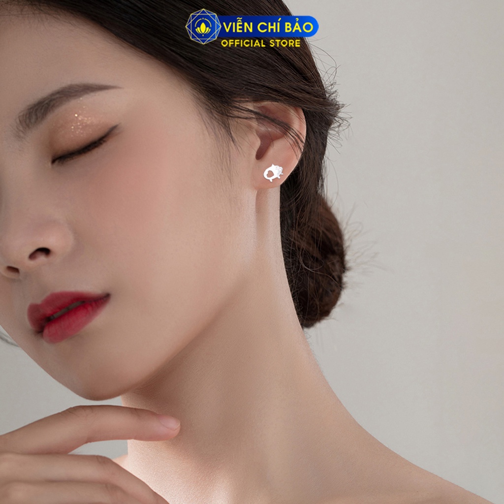 Bông tai heo xinh chất liệu bạc 925 thời trang phụ kiện trang sức nữ Viễn Chí Bảo E054