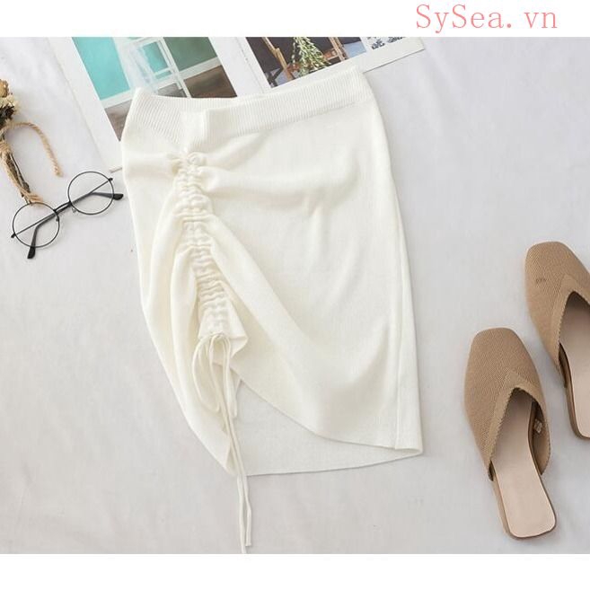 Chân Váy Dệt Kim Lưng Cao Thiết Kế Quyến Rũ Thời Trang Mùa Hè Dành Cho Nữ