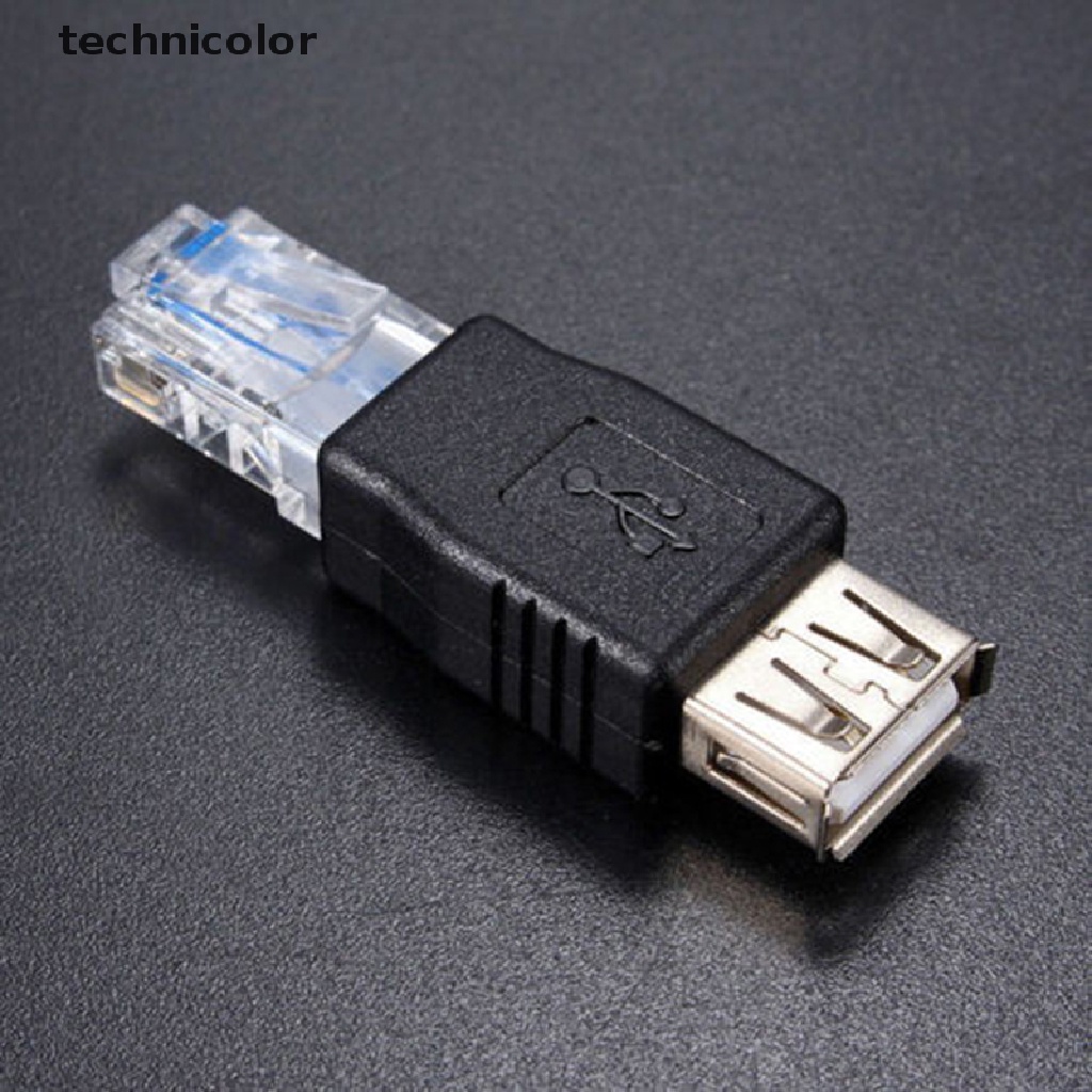 Tcvn 2Pcs Ethernet RJ45 Male to USB Female Connector Converter Adapter LAN Network Jelly