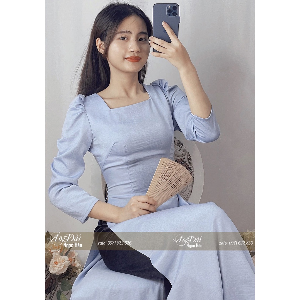 Áo Dài Truyền Thống Nữ Vai Bồng Cổ Vuông A73