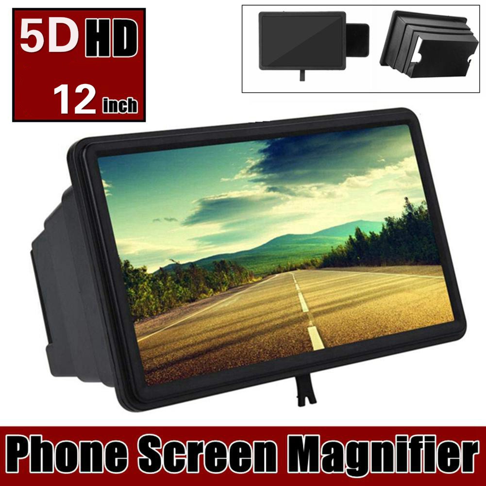 12 '5D HD màn hình điện thoại di động Khuếch đại video Kính lúp độ nét cao Giá đỡ điện thoại di động