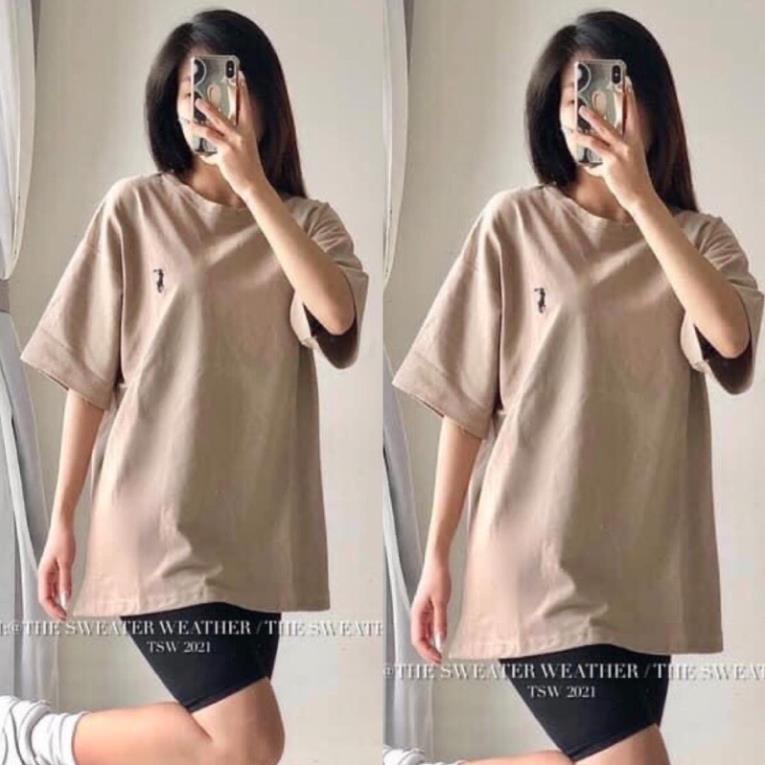 [NEW] Áo Thun Thêu Hình Nhỏ Basic Oversixe,Phông Tay Lỡ Thêu Hình Ngựa Form Rộng Nam Nữ( Hàng Sẵn)