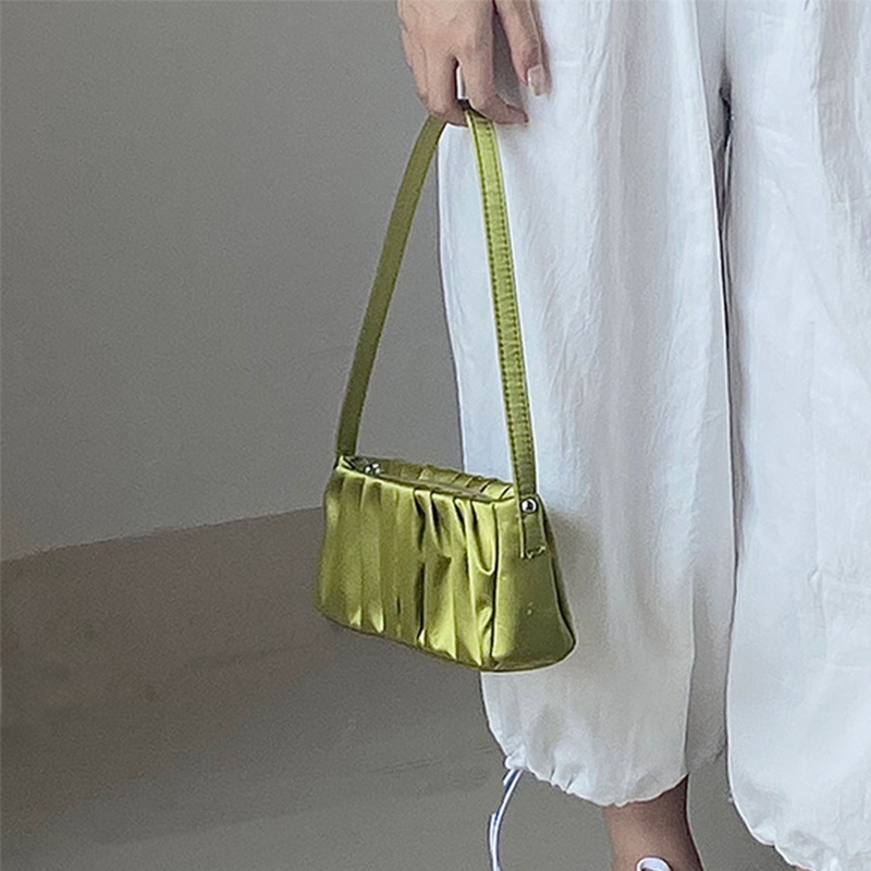 Túi Xách Đeo Vai / Kẹp Nách Màu Trơn Có Khóa Kéo Cho Nữ