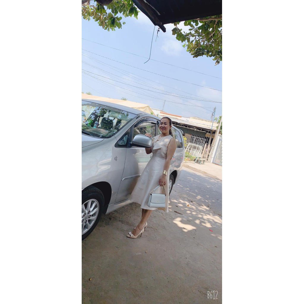 [ xả kho ] MiD Đầm tơ Nhật V1290 không tay cao cấp Mie Design kèm ảnh thật