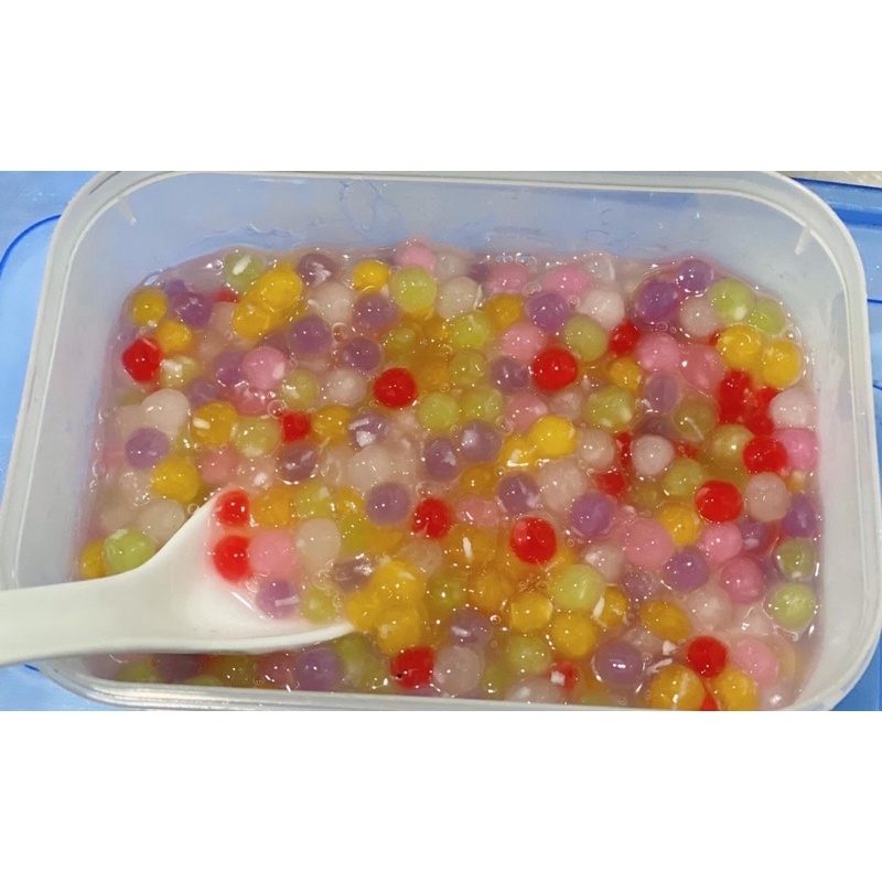 Trân châu cơm dừa ngũ sắc viên + sợi