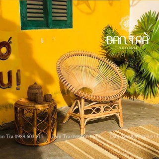 Ghế mây sen, ghế mây tròn cao cấp size 80cmx80cmx85cm, ghế mây thư giãn đọc sách decor quán, ghế mây đẹp Mây tre Đan Trà