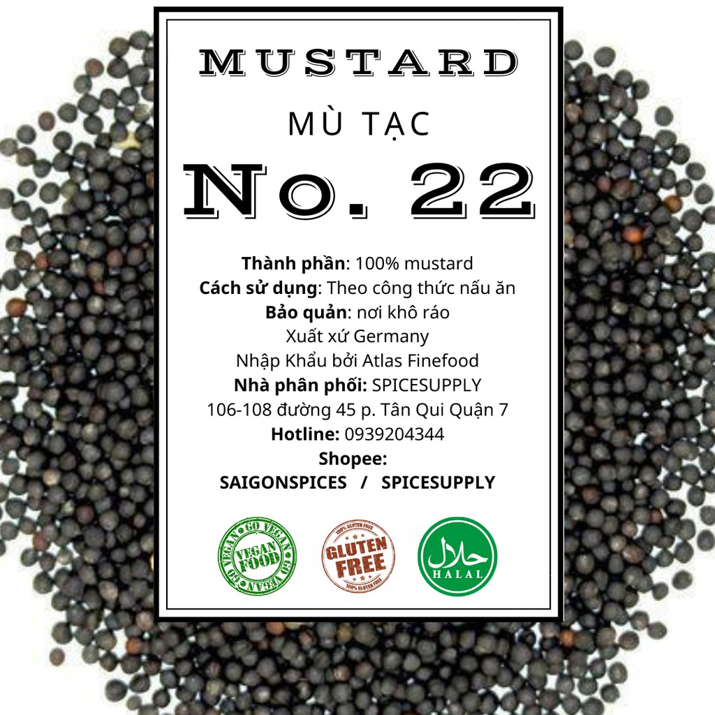 500g Black Mustard - Hạt Mù Tạc Đen