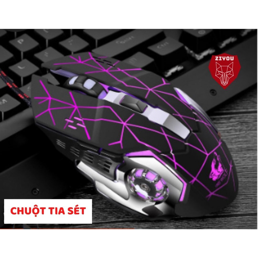 Combo Bàn Phím Giả Cơ Và Chuột Gaming LED ZIYOU K618 Và V5 Phím Bấm Êm Dùng Văn Phòng, Chơi Game Trên Máy Tính, Laptop