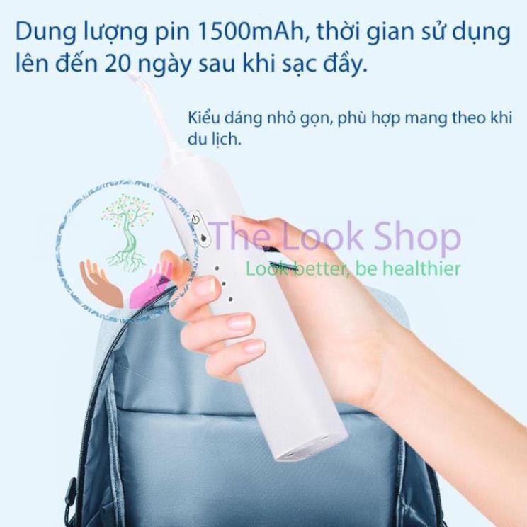 [BH 1 đổi 1] Máy tăm nước cầm tay cao cấp JIELING 4 đầu vòi, chống nước IPX7, sạc không dây 1500mA, đạt chuẩn FDA USA