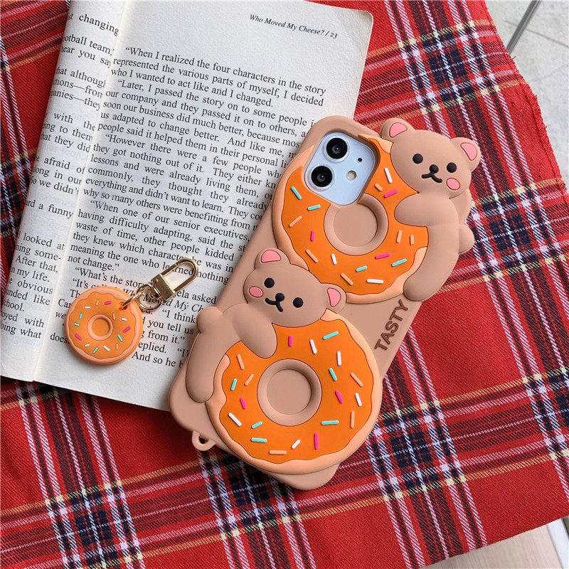 Silicone phone case for iphone 11 11 Pro Max 6s Plus 7 8 Plus XR X XS Max 12 12 Pro Max Mini LX donut soft iphone case
