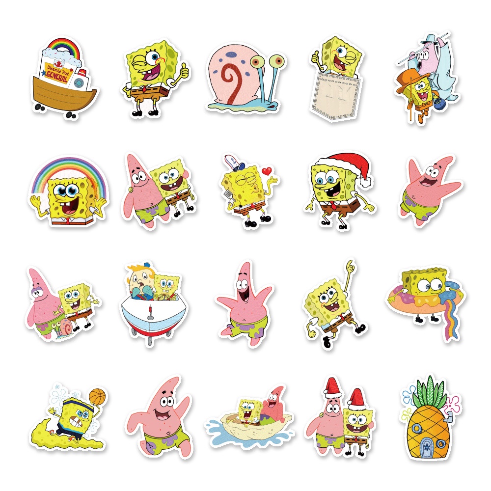 Sticker Trang Trí Chống Thấm Nước, Sticker Dán Mũ Bảo Hiểm họa tiết bọt biển dễ thương STK002