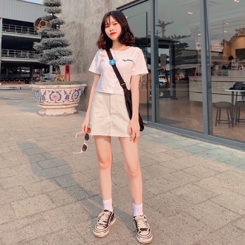 [Ảnh thật] Áo cadigan cúc chữ thêu