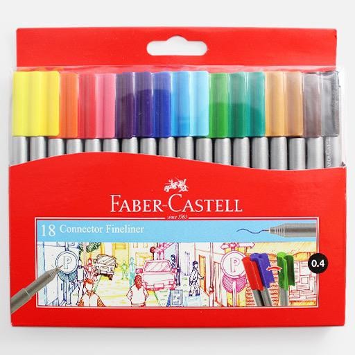 BÚT DẠ KIM / LINE MÀU NGÒI 0.4 MM NẮP KẸP FABER CASTELL BỘ 12/18/30 MÀU (FABER CASTELL CONNECTOR FINELINER SET 12/18/30)