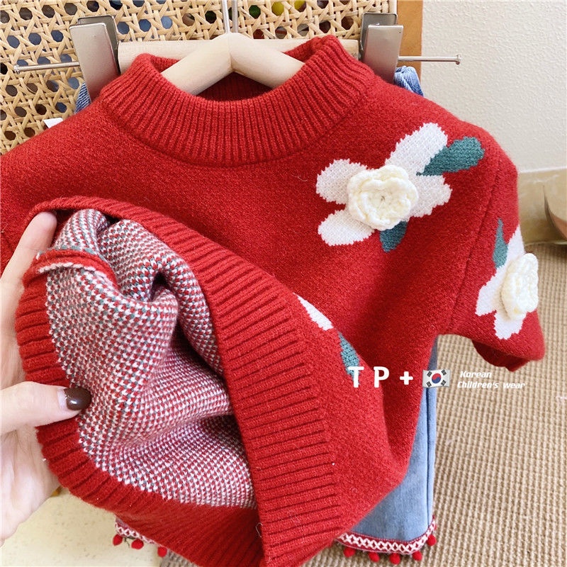 Áo Sweater Dày Chui Đầu Thời Trang Thu Đông 2022 Mới Cho Bé Gái MNJ2