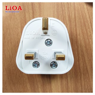 Phích cắm điện LiOA - 3 chấu Kiểu Anh - PUK Tiêu chuẩn châu Âu