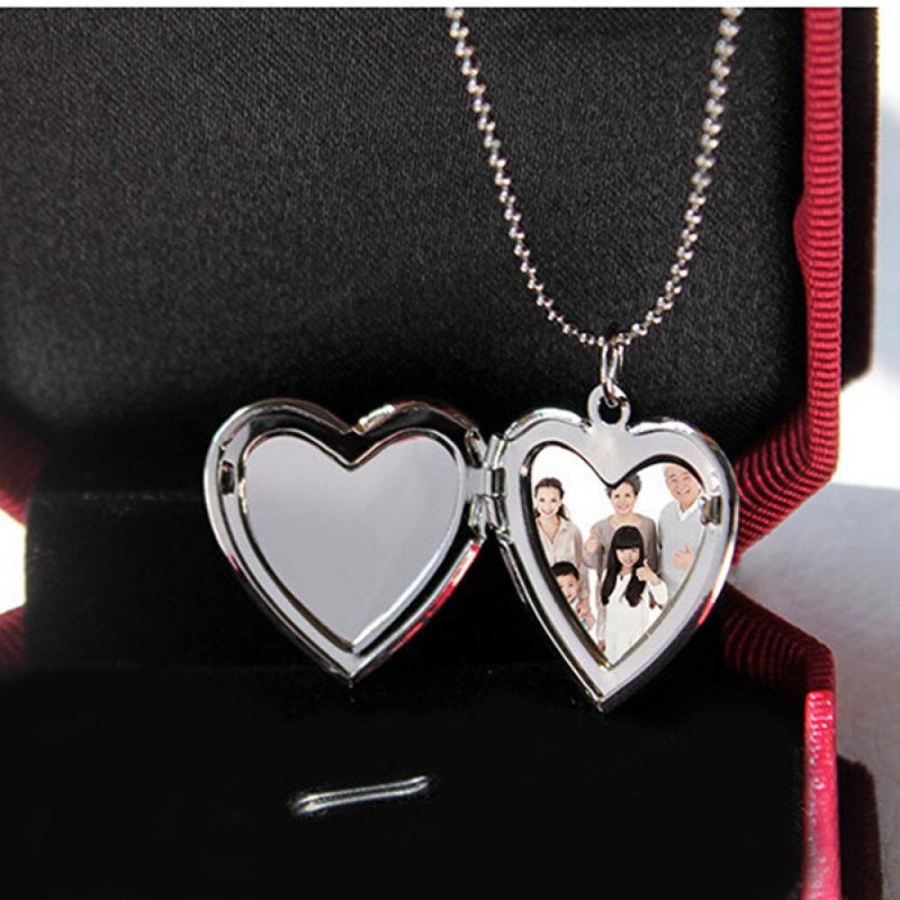 🌟YEW🌟 Men Women Necklace Lover Heart Shaped Photo Picture Locket Gift Chain Friend Fashion Jewelry Pendant/Multicolor