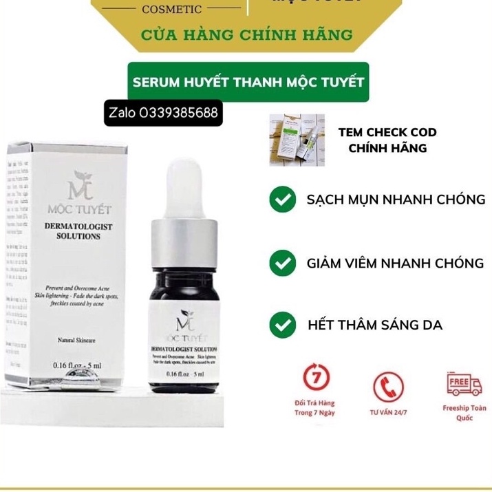 Serum Huyết Thanh MỘC TUYẾT xoá Mụn - giảm thâm dưỡng da