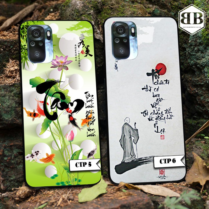 Ốp lưng kính cường lực Xiaomi Redmi Note 10 kiểu chữ thư pháp