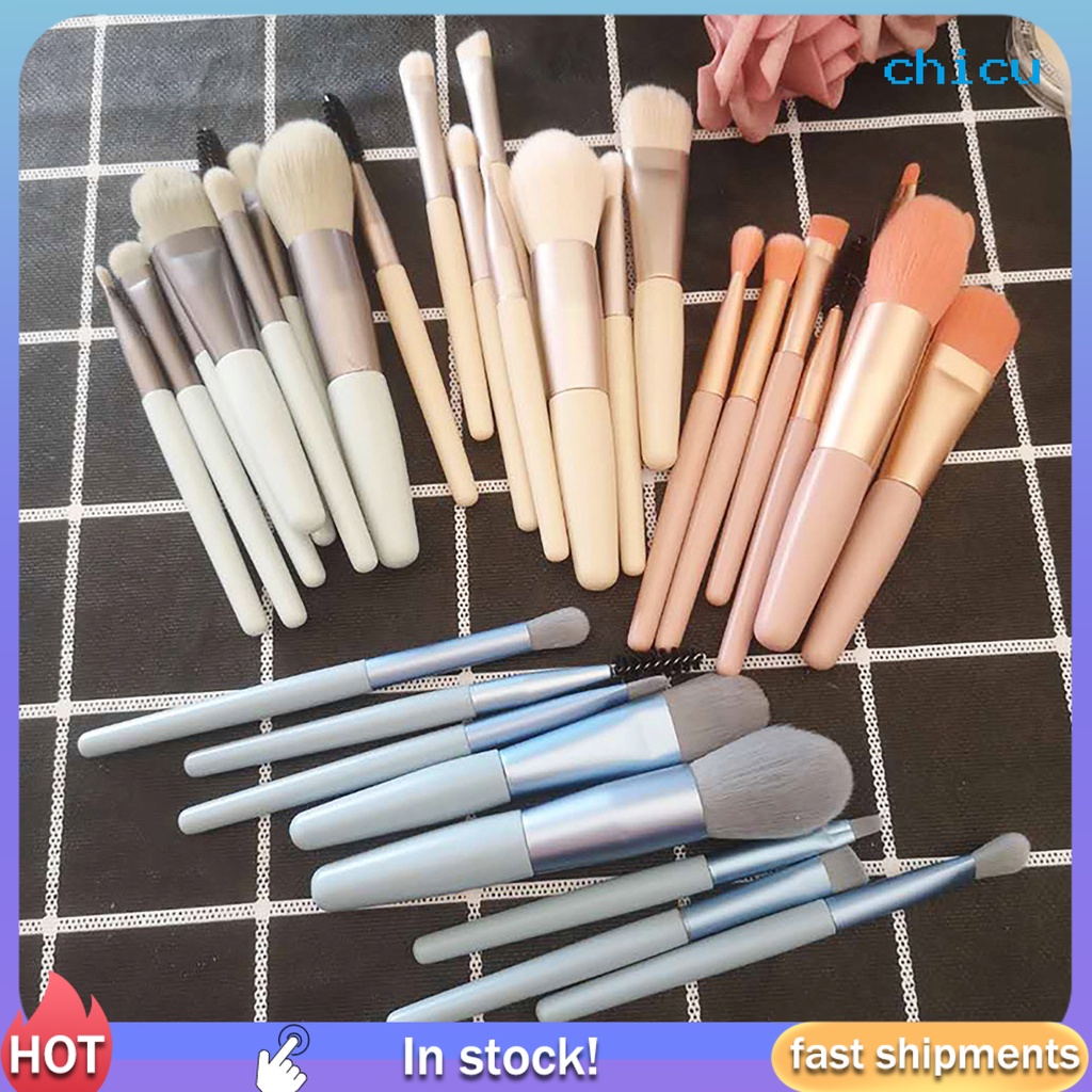 [Hàng mới về] Bộ 8 cọ trang điểm lông mềm thân thiện với làn da cao cấp cho nữ