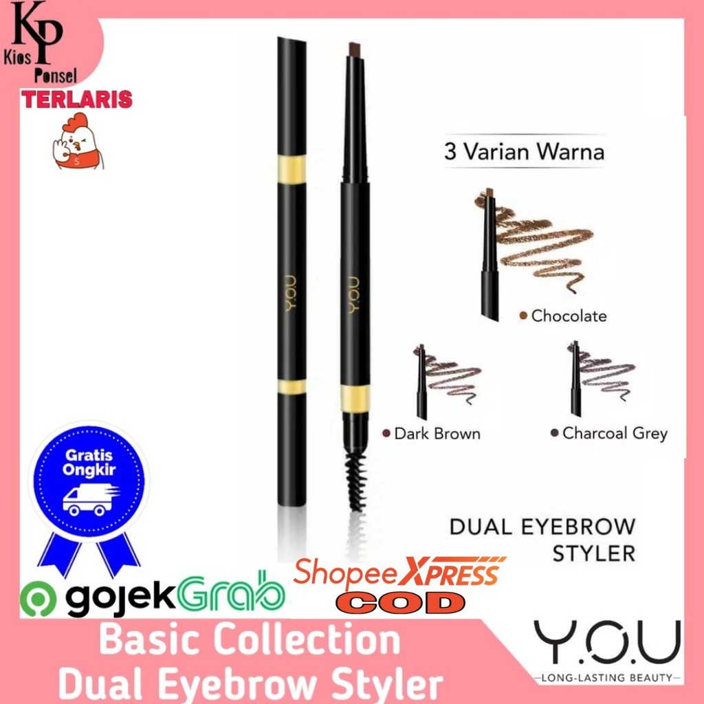 (hàng Mới Về) Bút Kẻ Lông Mày Thiết Kế Hai Đầu Màu Sắc Tự Nhiên Độc Đáo