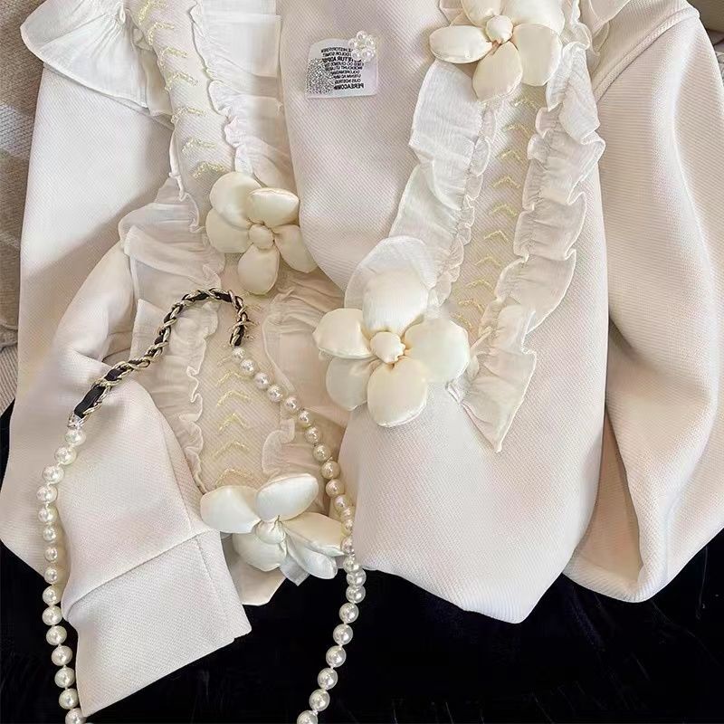 Dòng Milk High Niche Áo Sweatshirt Dáng Rộng Cao Cấp Họa Tiết Hoa Ba Chiều Thời Trang Xuân Thu Dành