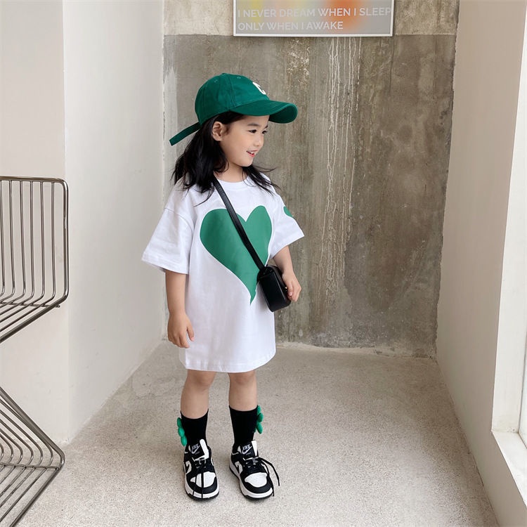 Đầm Thun Cotton Tay Ngắn Cổ Tròn Thoải Mái Dễ Phối Đồ Phong Cách Hàn Quốc Thời Trang Mùa Hè Cho Bé Gái