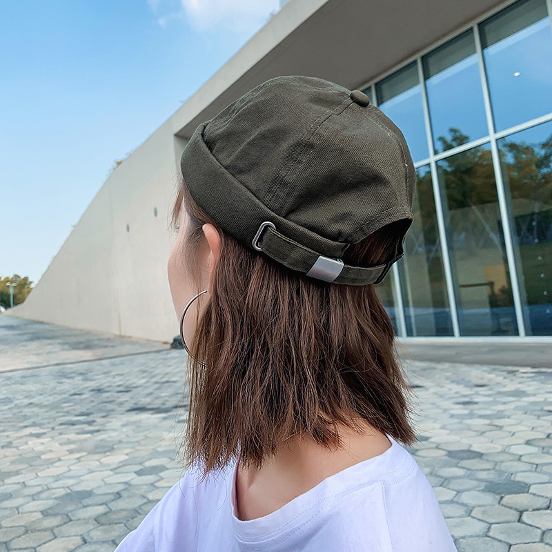 Mũ beanie không vành màu sắc vintage